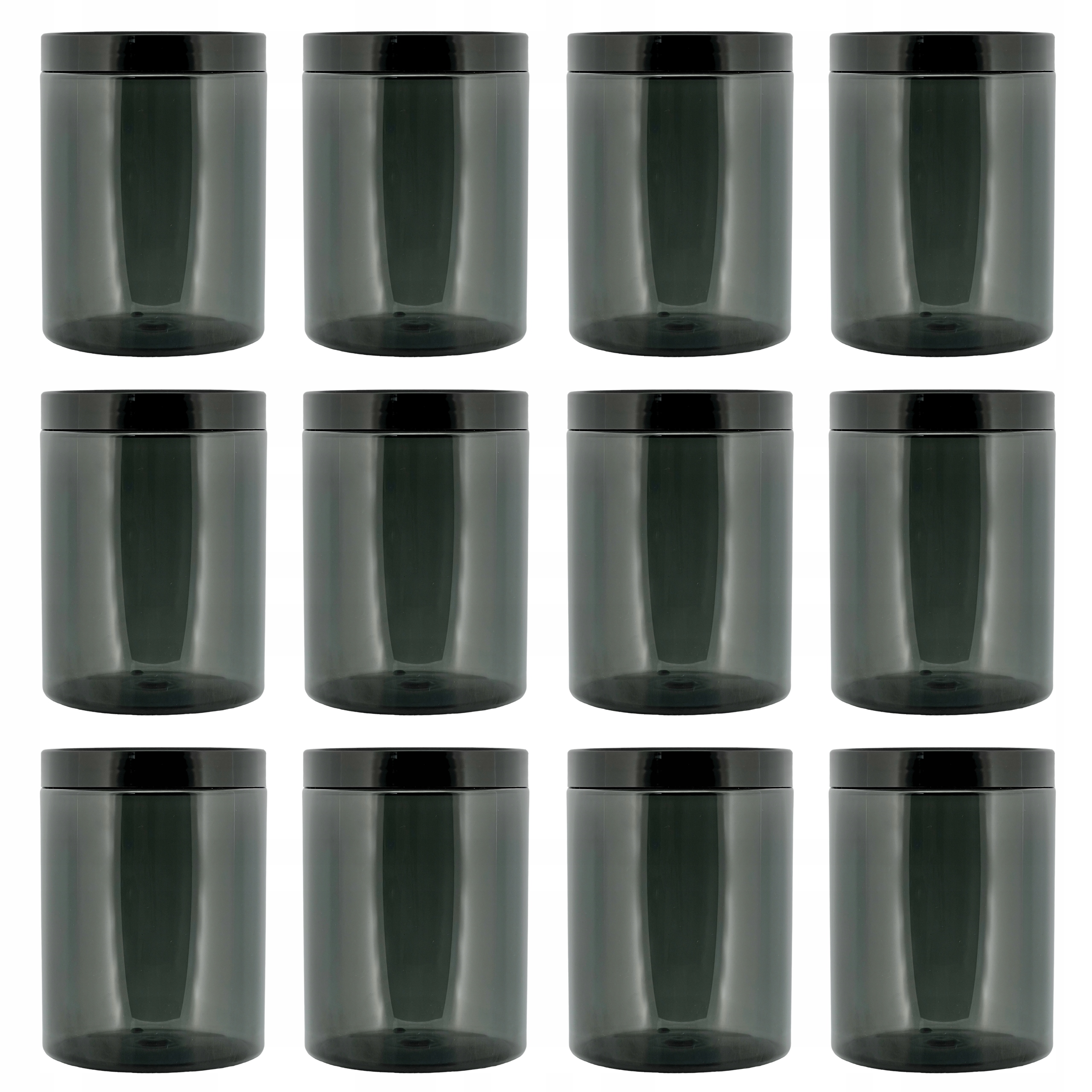 

Pojemnik słoik plastikowy 1L czarny 1000ml x12