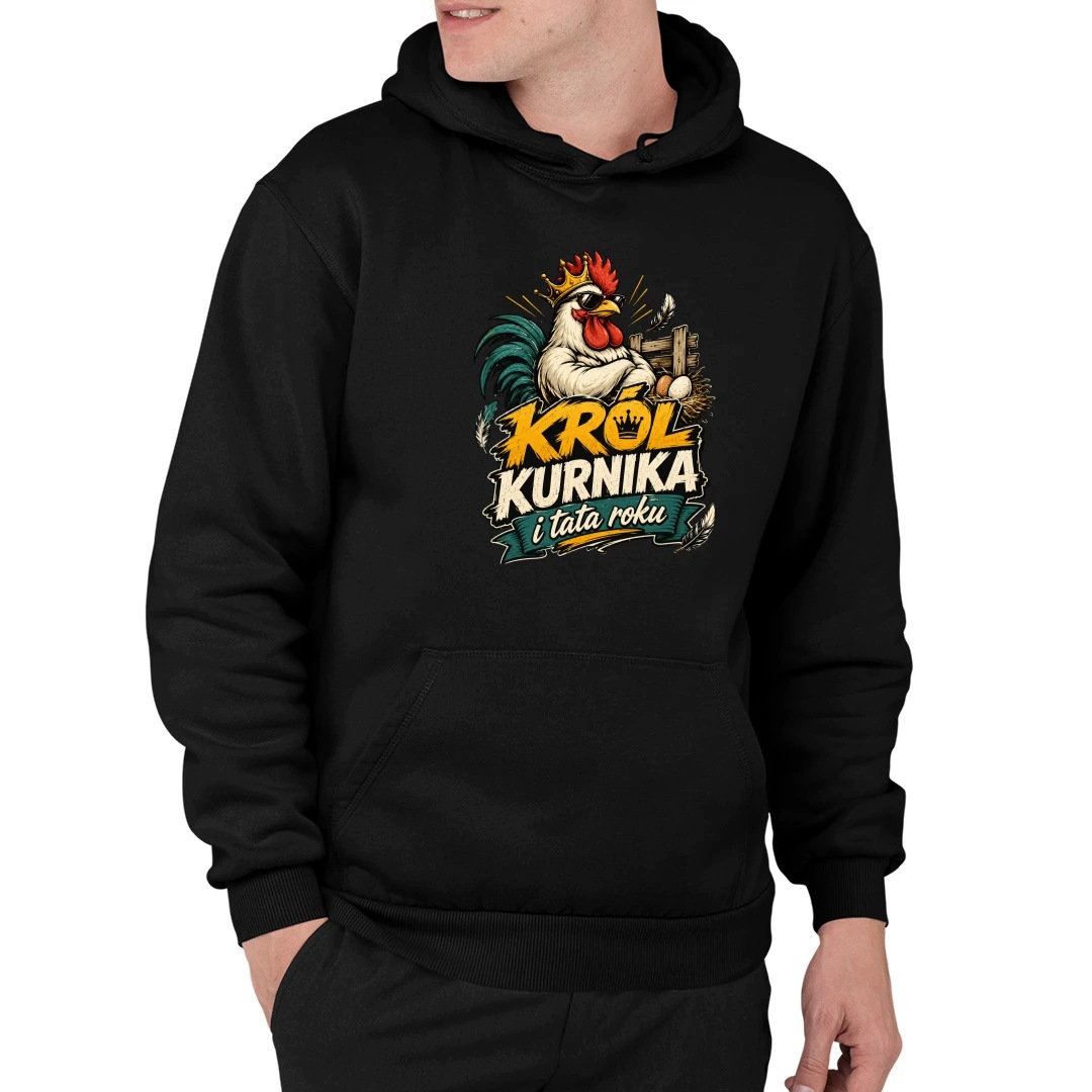 Král kurníku a táta roku pánská mikina s kapucí dárek pro farmáře S
