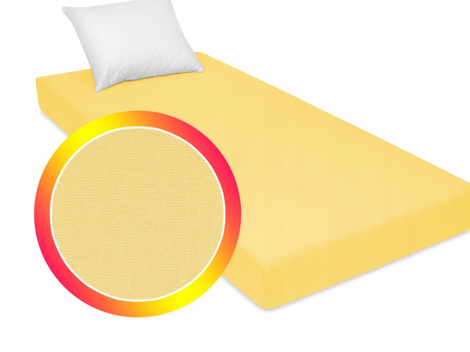 

Prześcieradło żółte jednolite z gumką 90x180 cm
