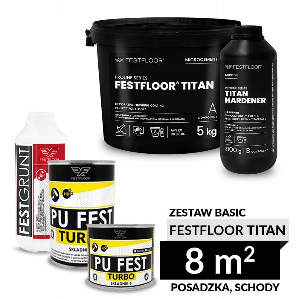 Mikrocement Festfloor Titan Basic – sada na 8 M2 s Pf Turbo na 1 vrstvu
