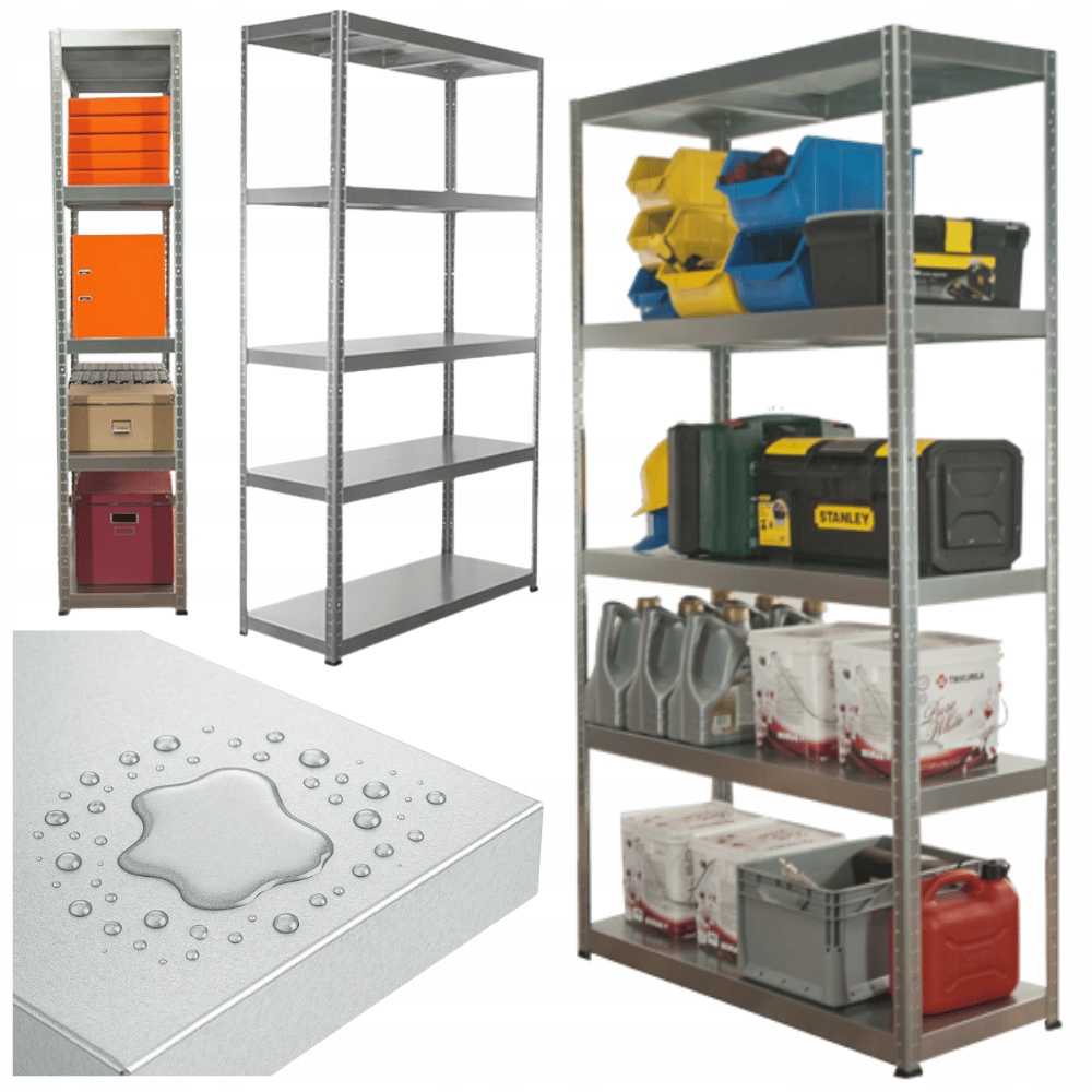 Kovový regál 180x90x40 dielenský stojan regál skladový pozinkovaný 130 kg/p