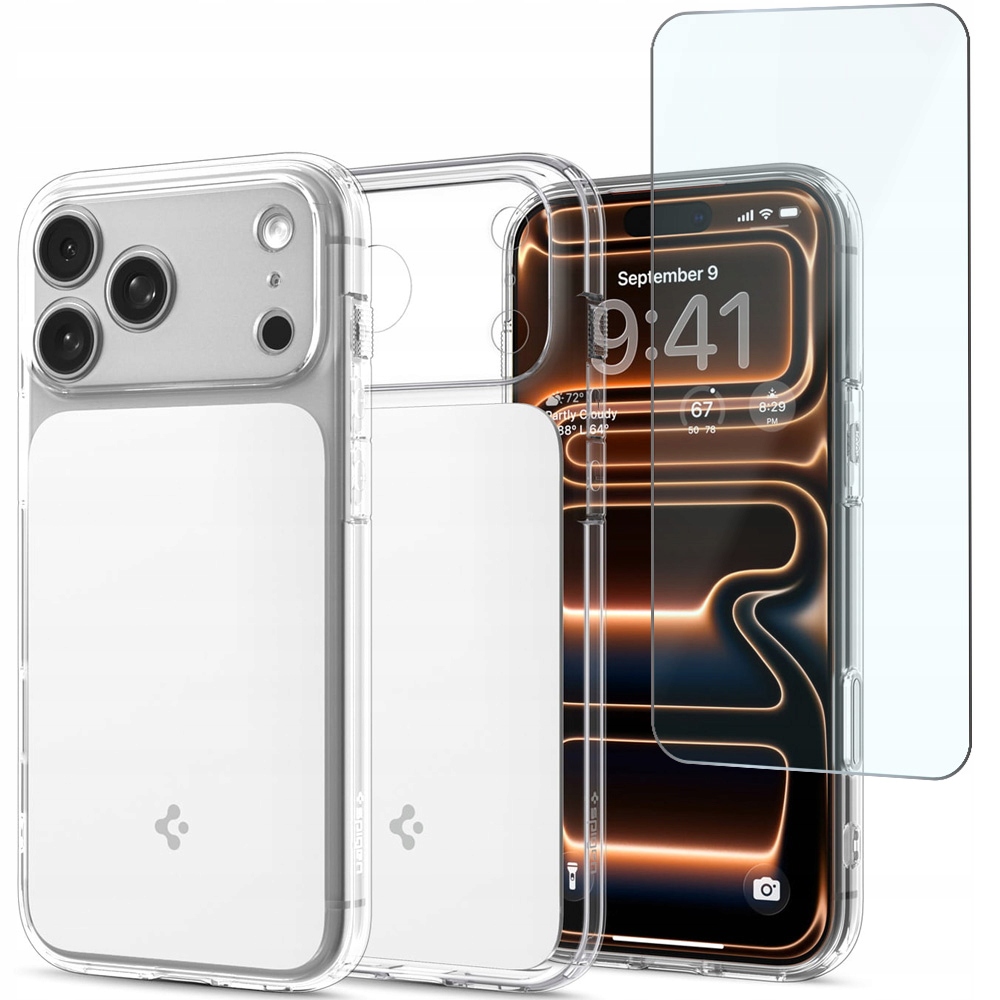 Etui do iPhone 17 Pro, Spigen Ultra Hybrid "t" CC do MagSafe case szkło