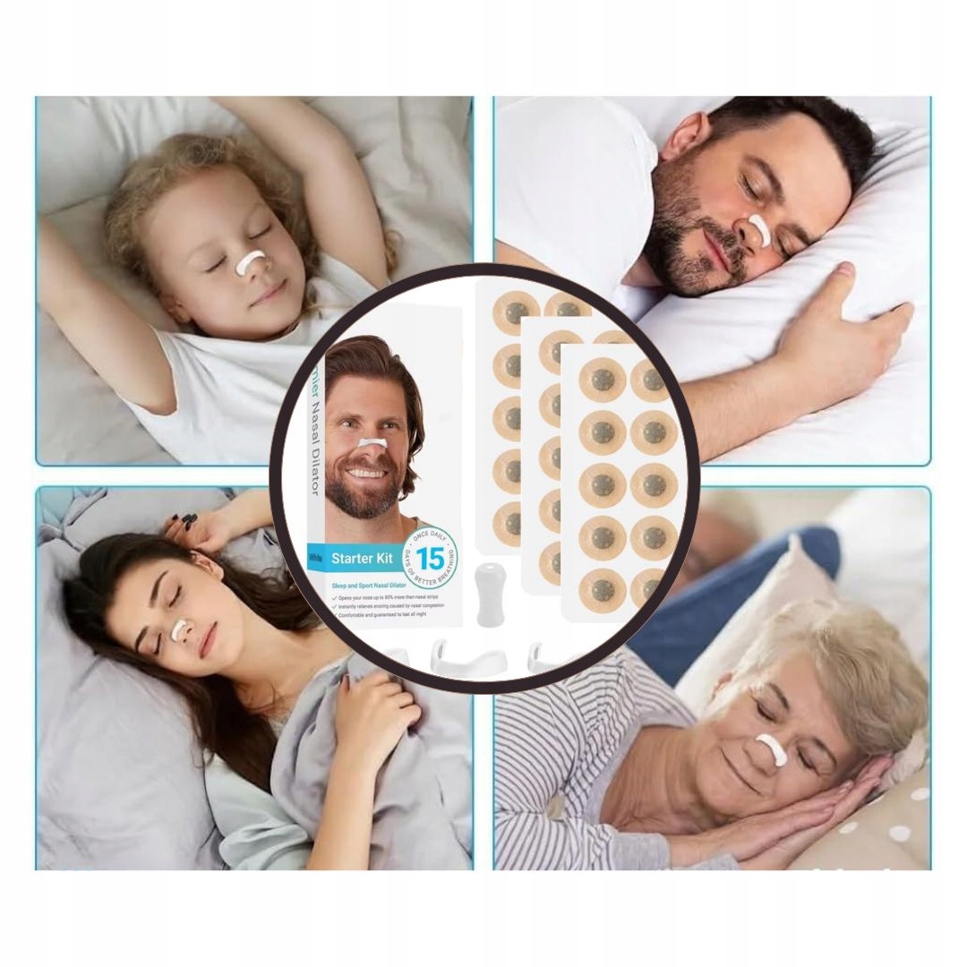 KLIPS MAGNETYCZNY NA NOS PRZECIW CHRAPANIU POPRAWIA ODDYCHANIE 15 PAR BIAŁY Model okrągły