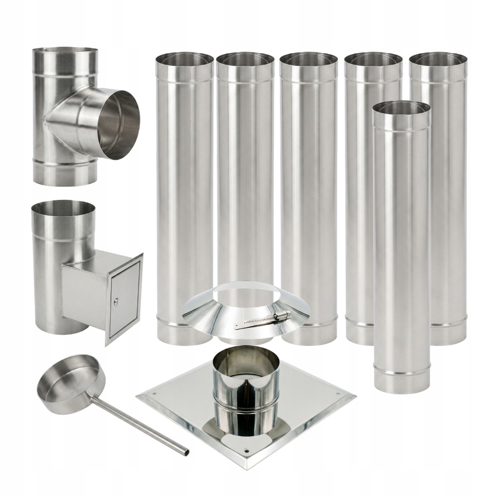 Wkład kominowy fi180 żaroodporny 0,8mm 6m drewno pellet wsad rury