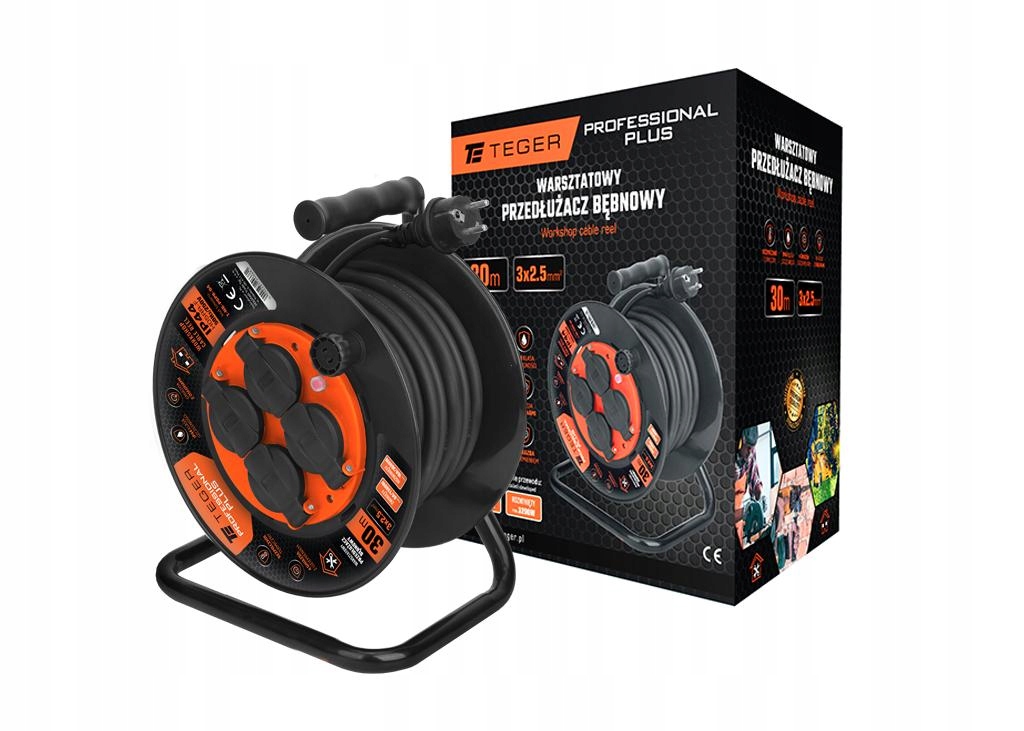 Predlžovací Kábel bubnový, dielenský Professional, 3X2,5 mm, IP44, H05RR-F, cert