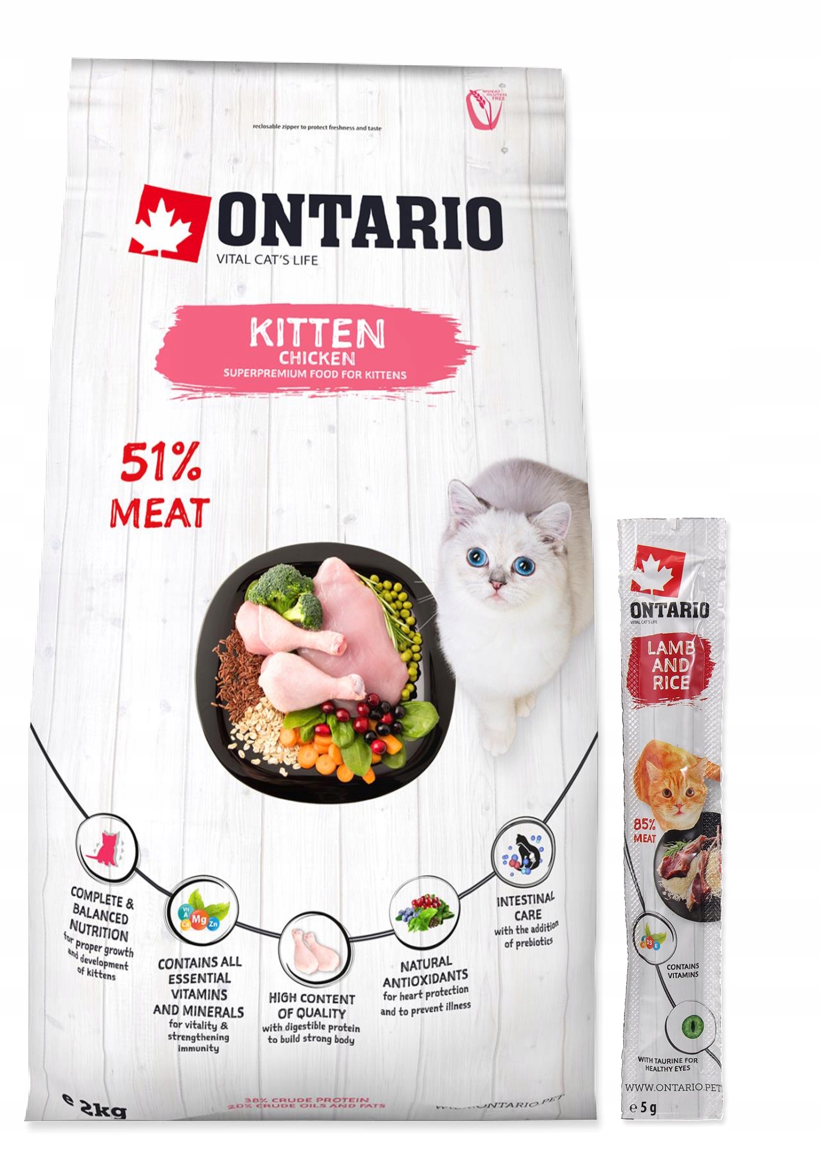 Ontario Cat Kitten Krmivo Pro Koťata Kuřecí 2kg