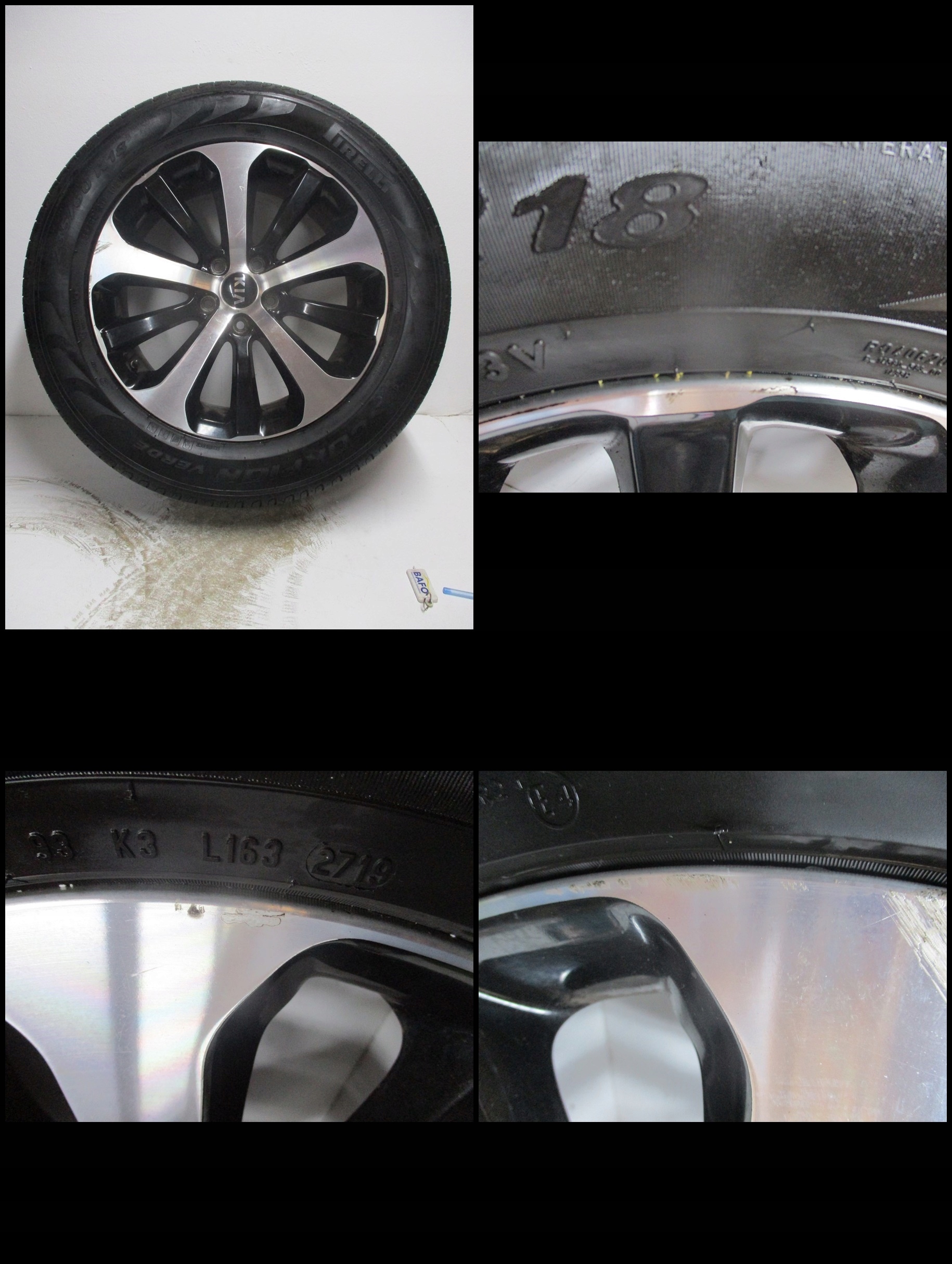 wheels discs tyres KIA SORENTO R18 pirelli