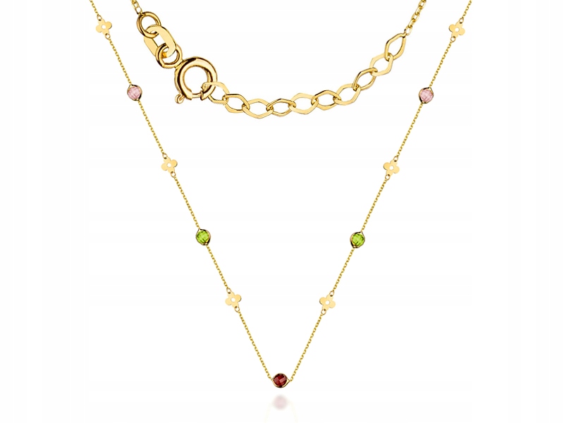 

Złoty Naszyjnik pr. 585 Łańcuszek z Kryształkami