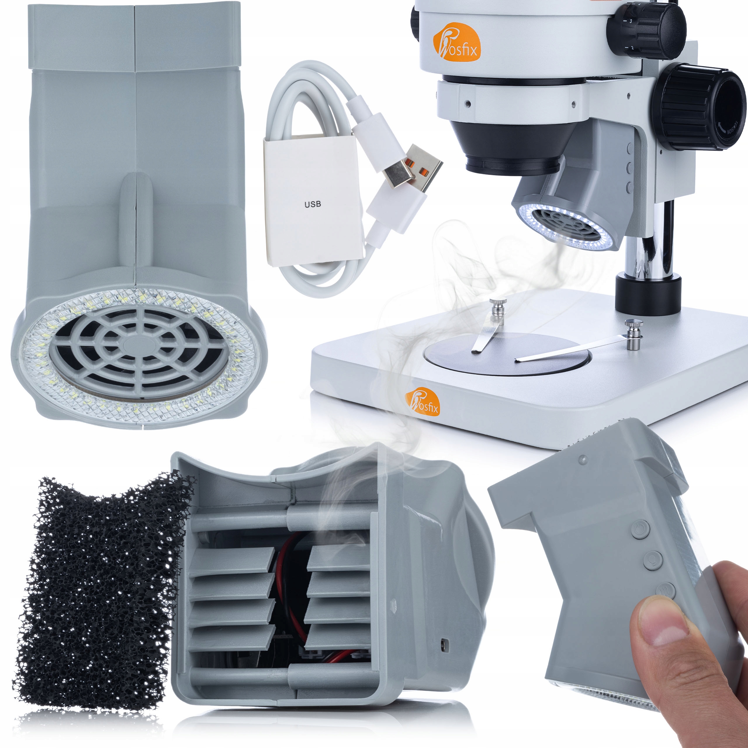 Odsávání Par, Pohlcovač Kouře S Osvětlovačem, Osvětlovač Pro Mikroskop, Výkon