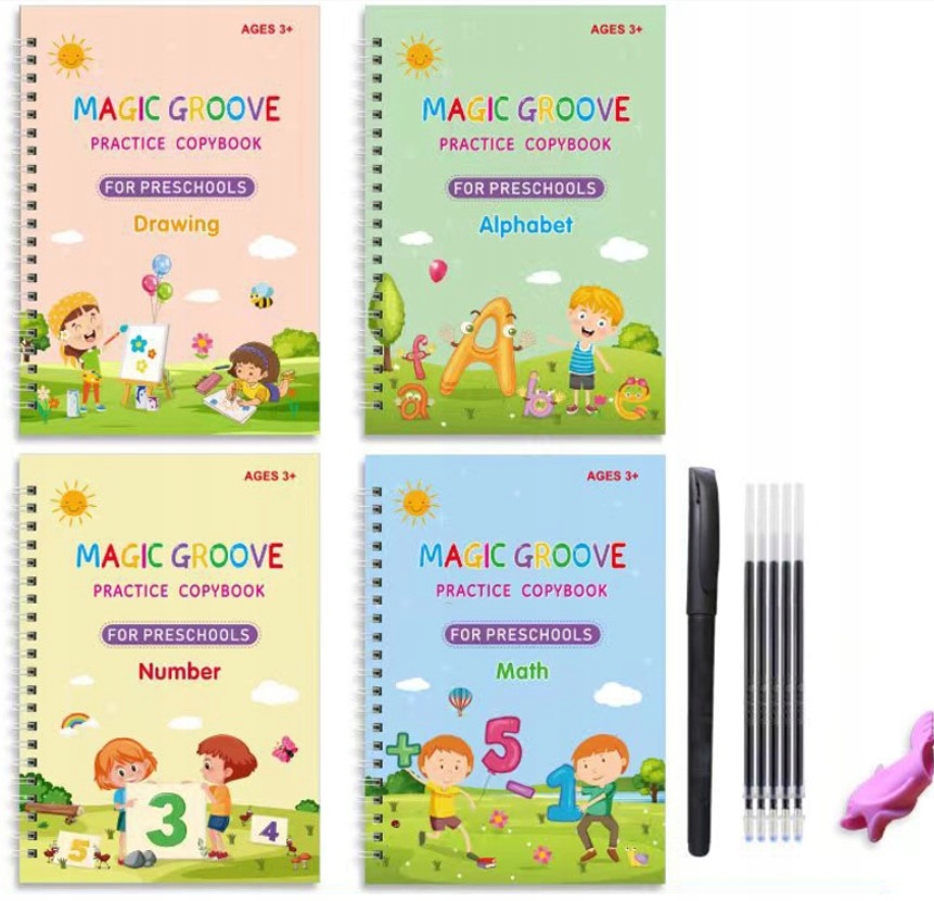 MAGICZNE KSIĄŻECZKI DO NAUKI PISANIA LICZENIA RYSOWANIA KALIGRAFIA NAUKA 4 Autor Praca zbiorowa