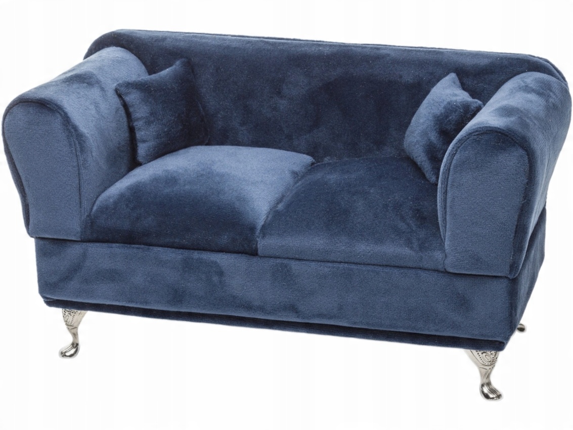 

Szkatułka na biżuterię Sofa Welurowa Niebieska