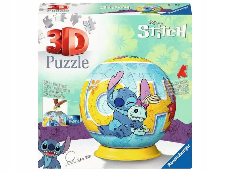 Puzzle 3D Ravensburger Disney Stitch Kula - 72 elementy