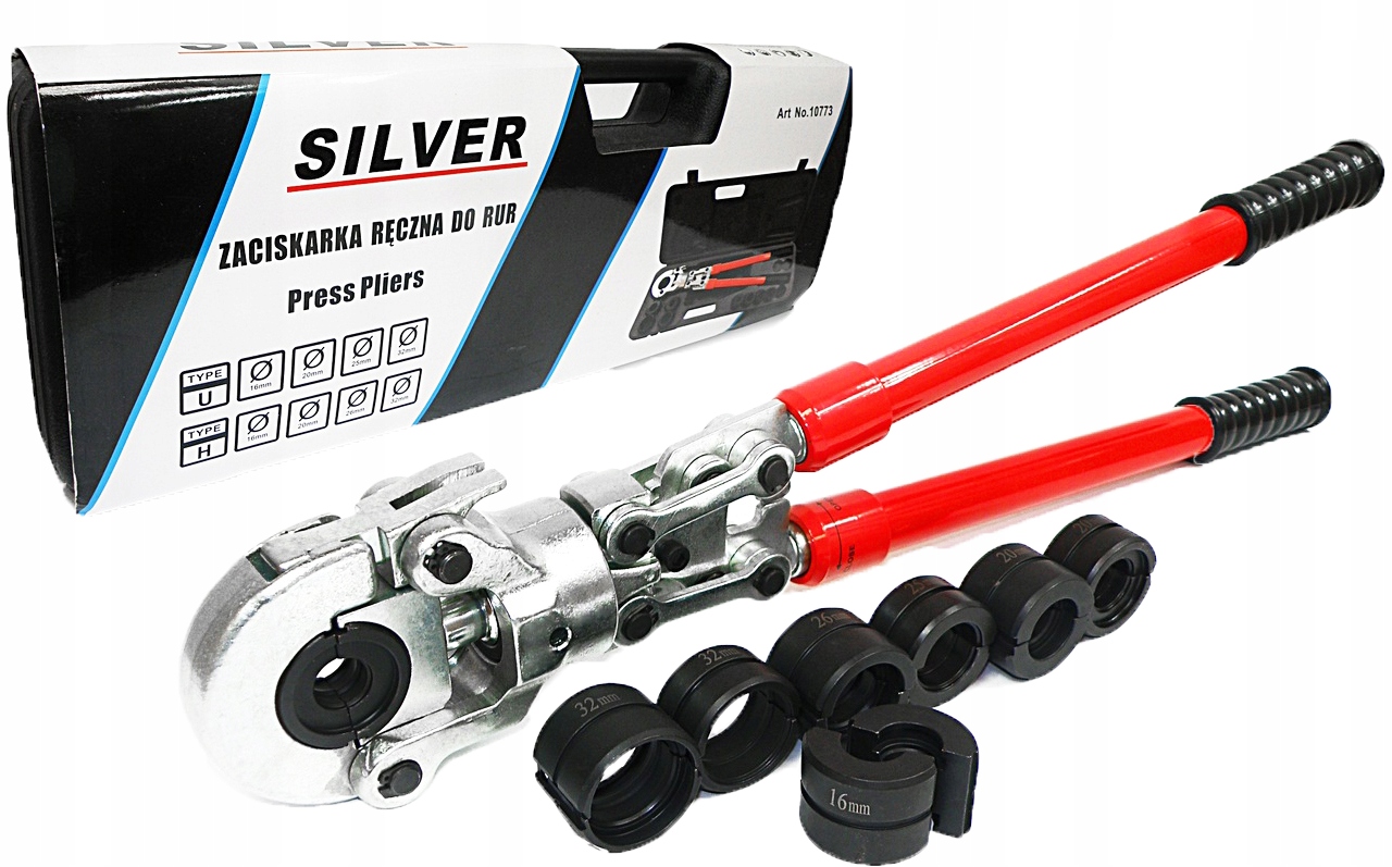 PRASKA PRASA ZACISKARKA DO RUR PEX MATRYCE 16-32mm (TH+U) +8 KAMIENI SILVER