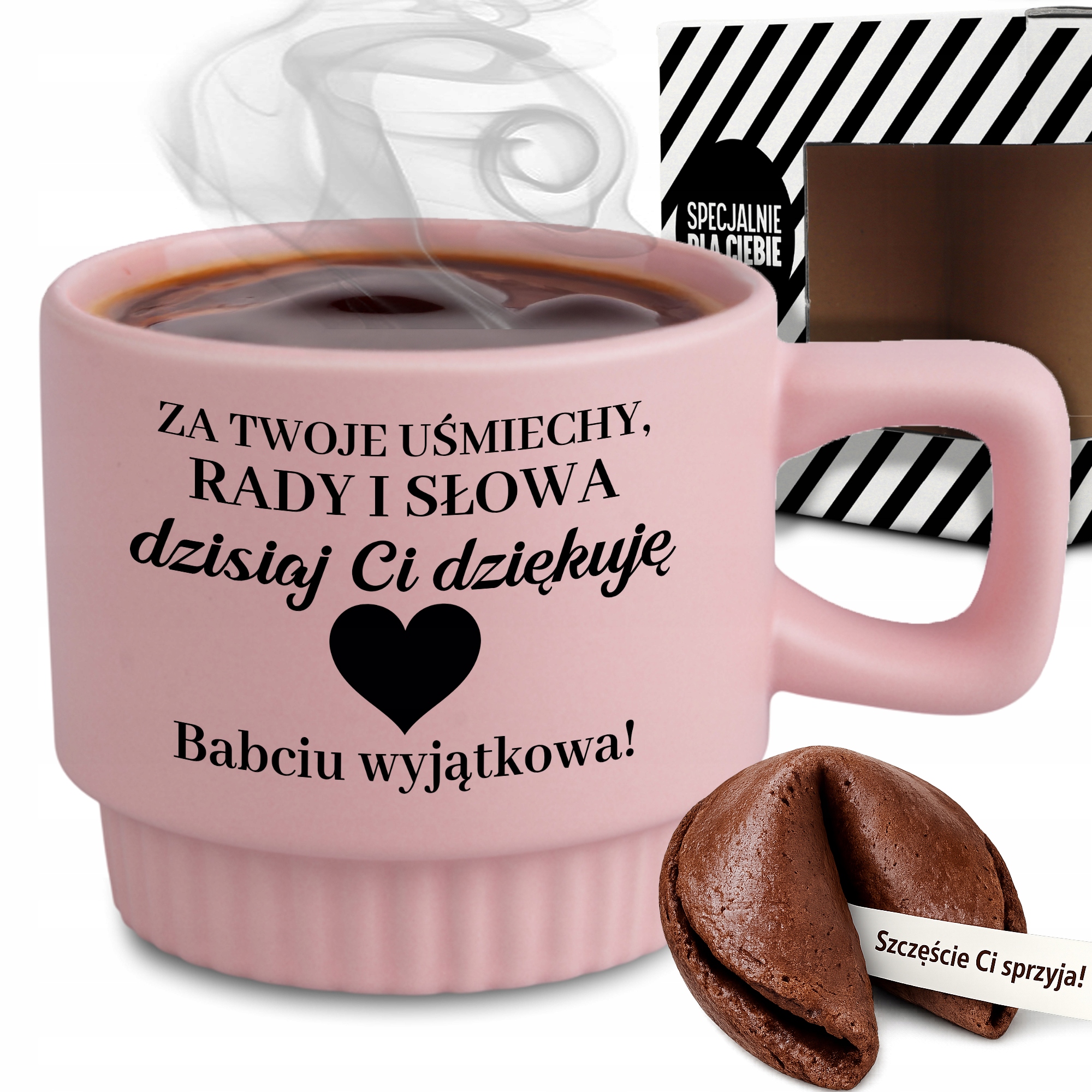 Rýhovaný Hrnek Dárek Pro Babičku Růží Dnes Ti Děkuji Sušenka Věštba