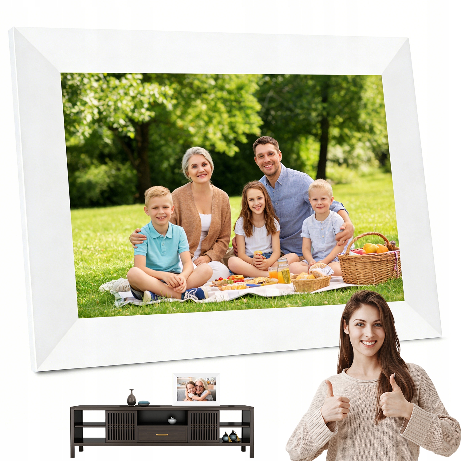 Inteligentna Ramka Cyfrowa Na Zdjęcia Do Zdjęć Dotykowy Ekran Wifi 10,1"