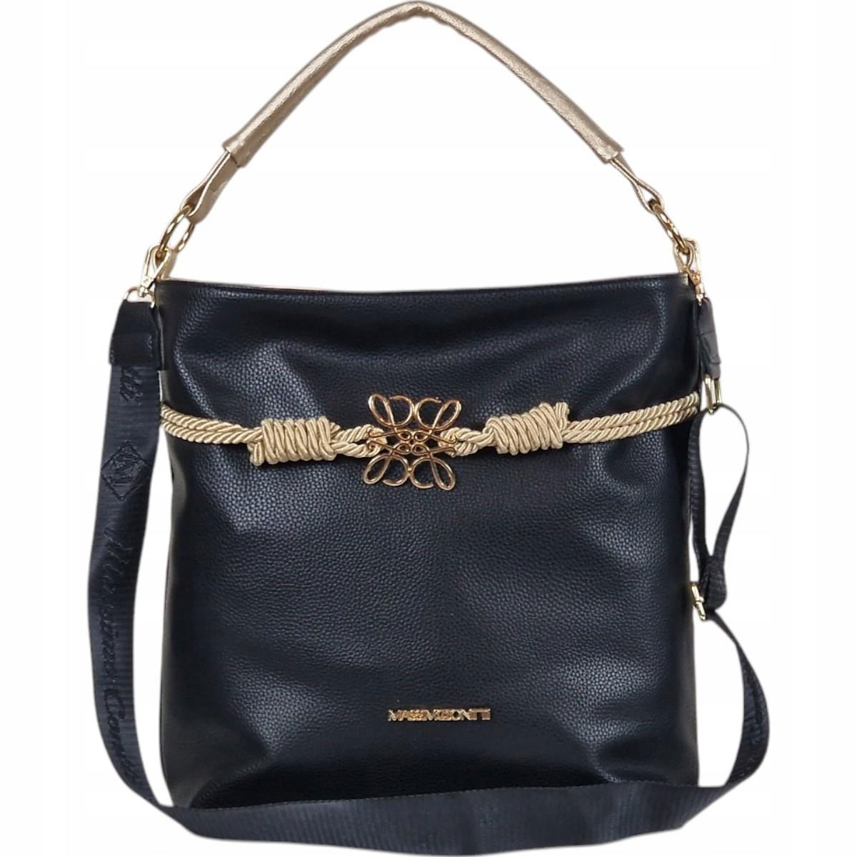 Massimo Contti shopper kabelka eko kůže černá přes rameno