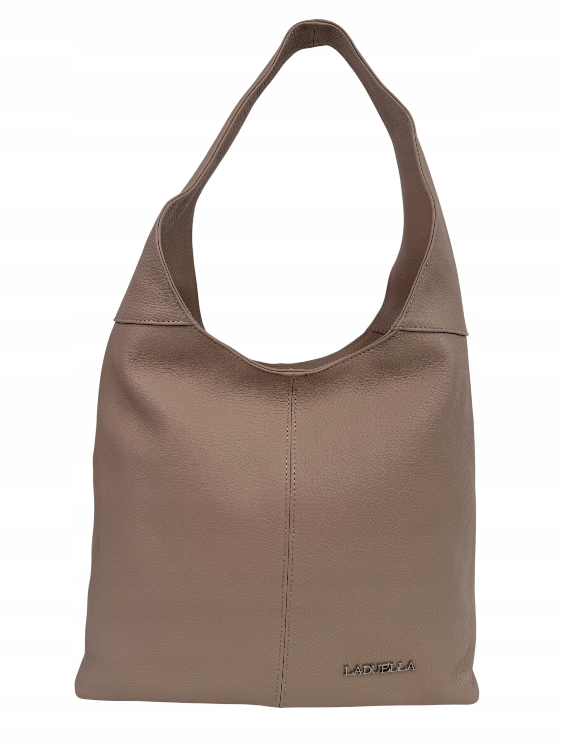 Dámská kožená kabelka typu hobo shopper přes rameno Laduella, pudrově růžová