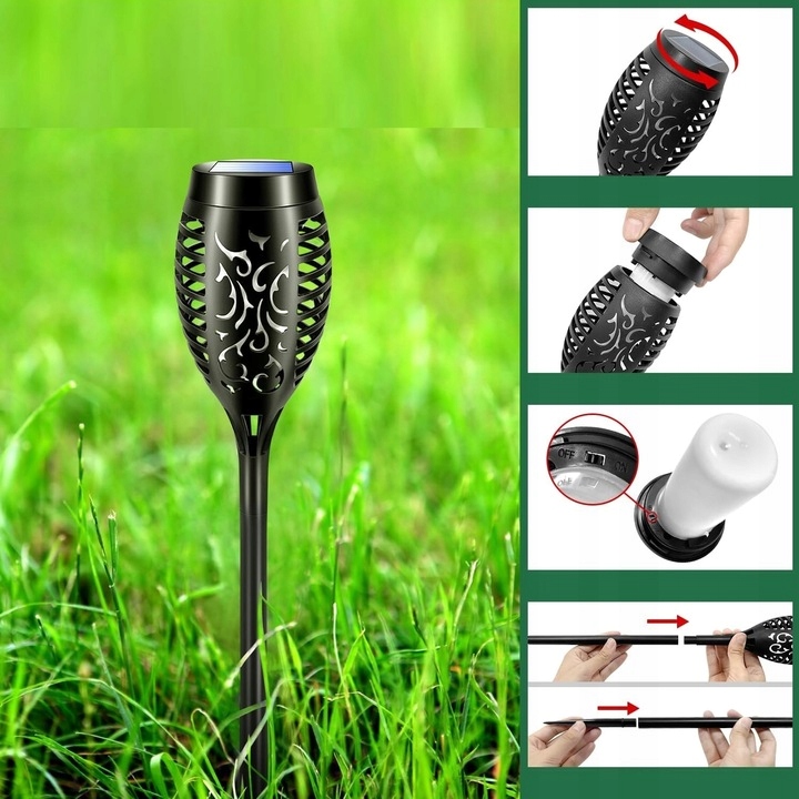 LAMPA SOLARNA POCHODNIA LAMPKI SOLARNE DO OGRODU OGRODOWE LED 4 SZTUKI Kod producenta LAMPA SOLARNA POCHODNIA LAMPKI SOLARNE D3