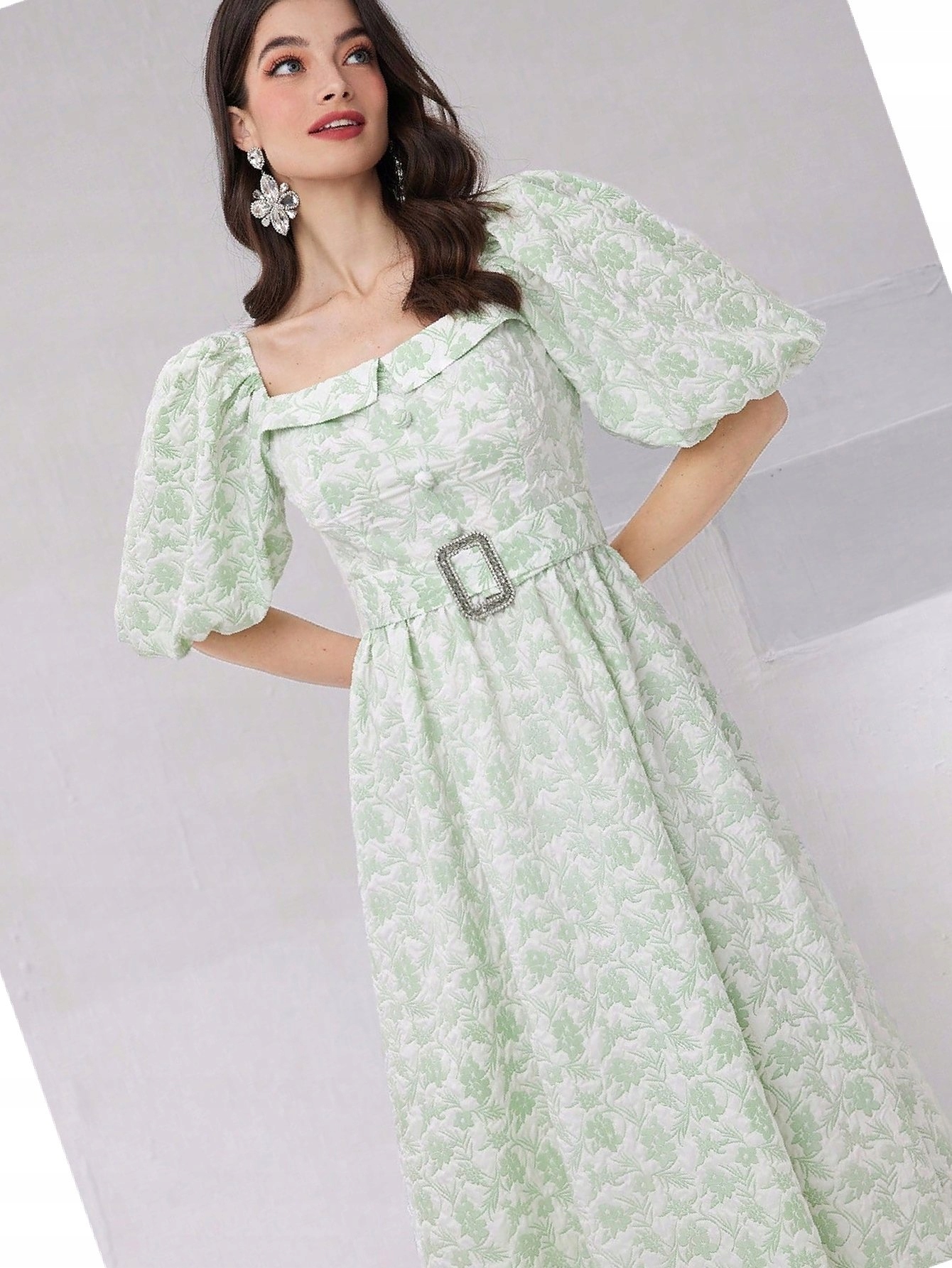 Šaty s rozevřenými květy Maxi Východní Žakárová M 38