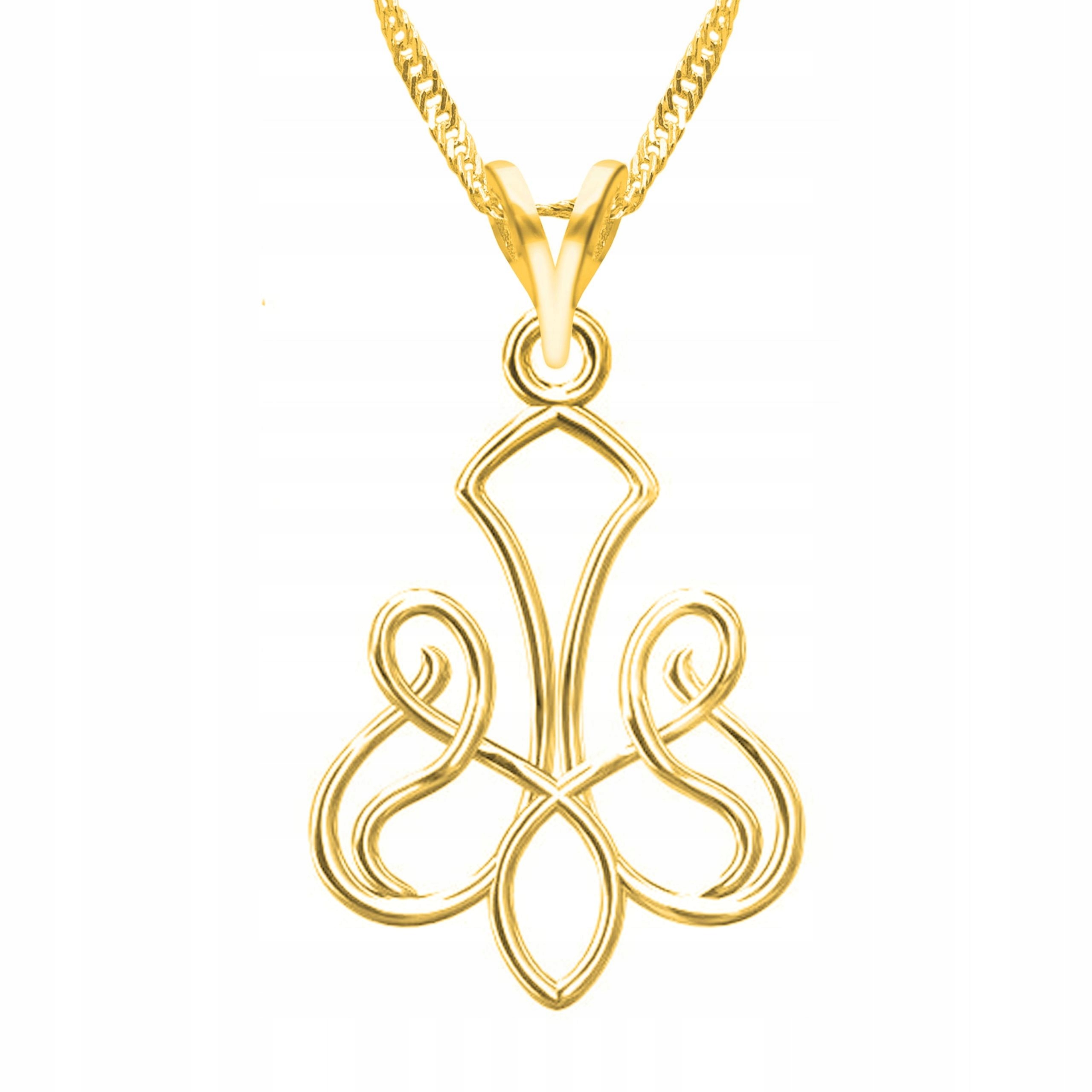 Zlatý náhrdelník Ažurový Přívěsek Přívěsek Plech Stříbro 925