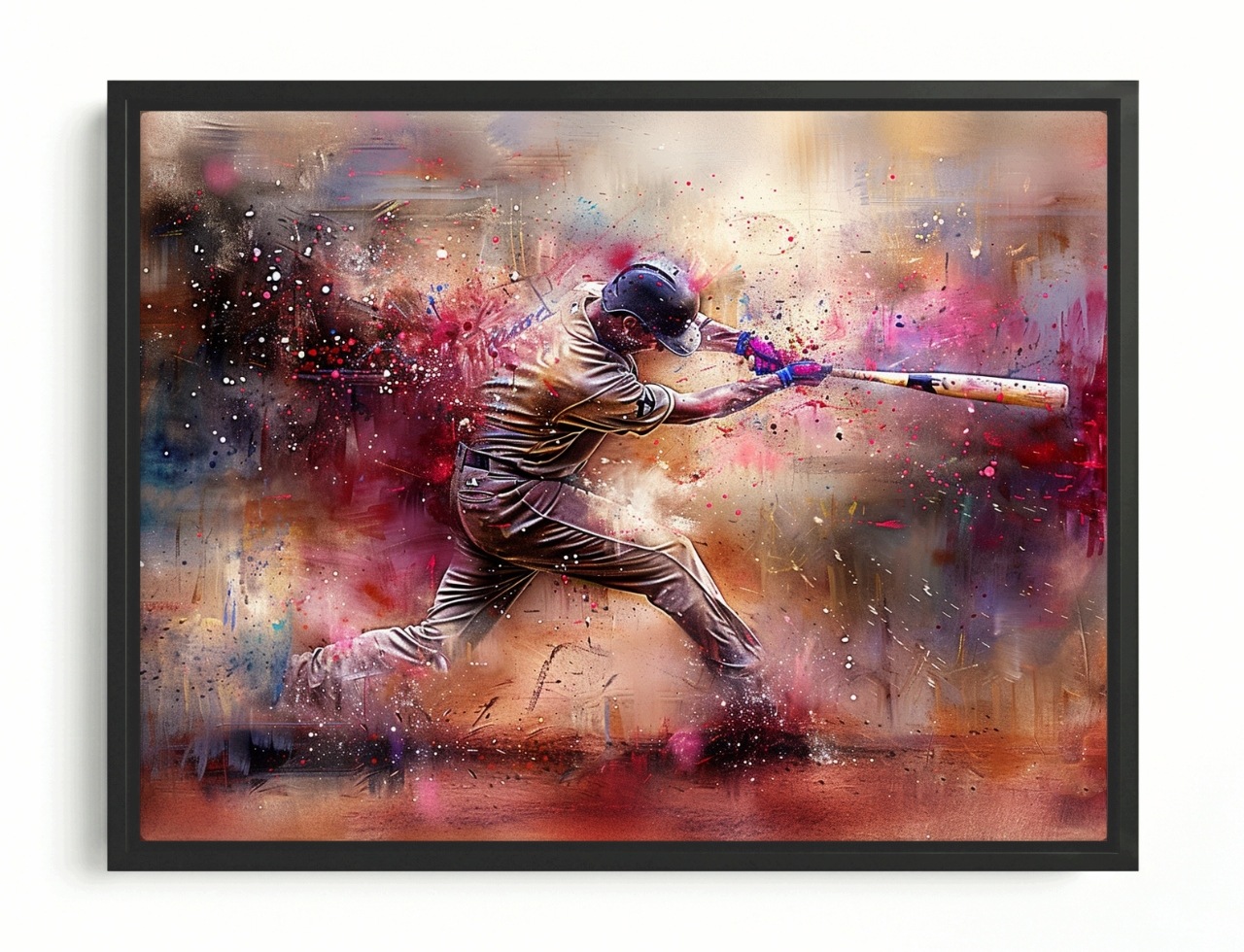 Obraz Rám Americký Box Baseball Sport Úder Barevná Abstrakce 100x75