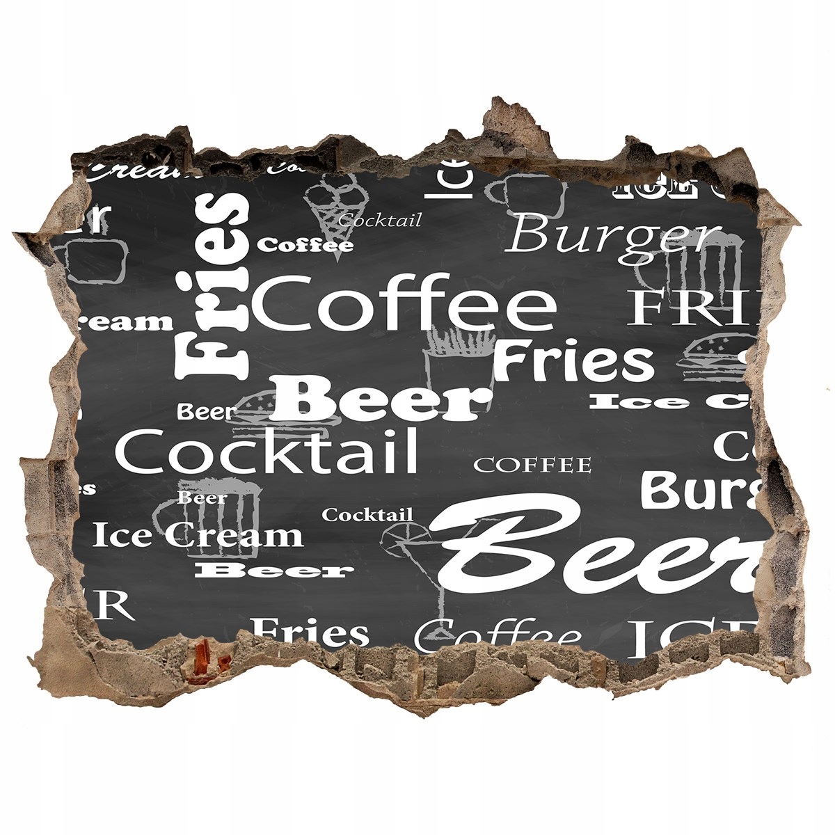 

Fototapeta dziura na ścianę Menu w restauracji