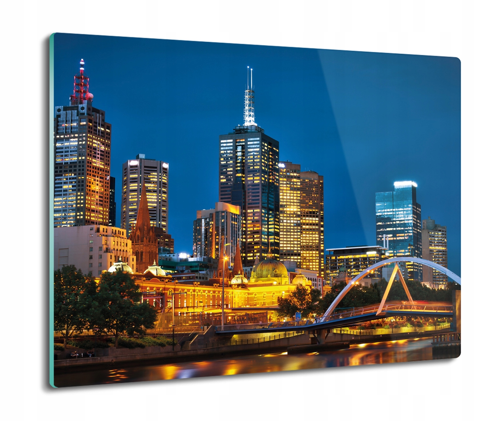 Austrálie noc město 60x52 skleněná deska podložka