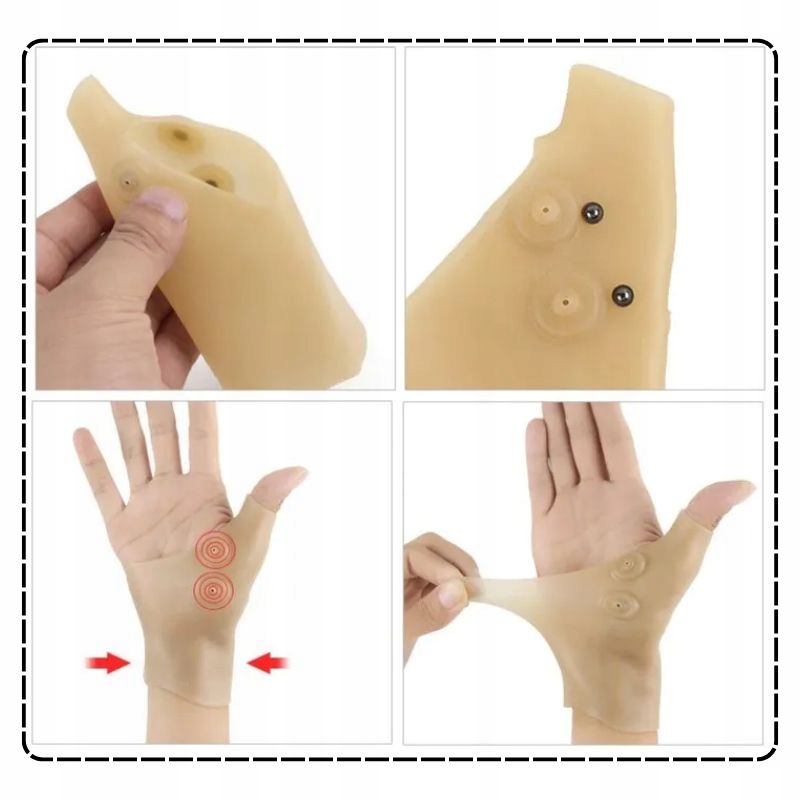 OPASKA MAGNETYCZNA NA NADGARSTEK OPASKA SILIKONOWA Z MAGNESAMI NA DŁOŃ 2X Rozmiar niestandardowy