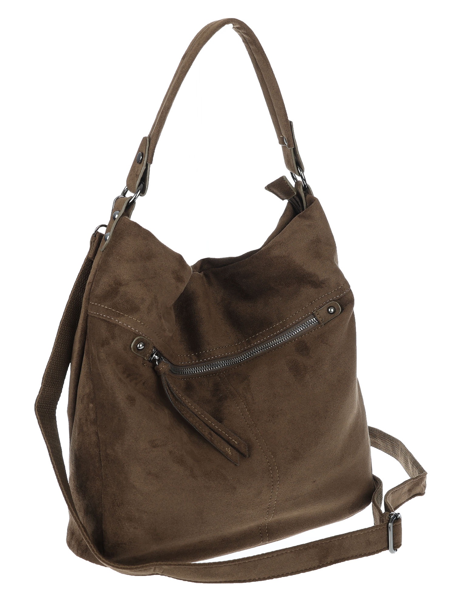 Dámská shopper kabelka semišová taška přes rameno do ruky lehká PB40 Zelená