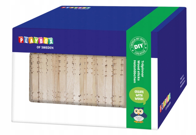 Diy Dřevěné tyčinky s výřezy v krabici na stavění 1000 ks11,5x1cm