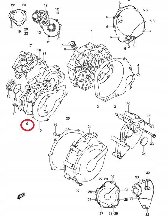 POKRYWA ROZRUSZNIKA OSEMKA SUZUKI GSX R 1000 01 08 Vehicle Match branded product
