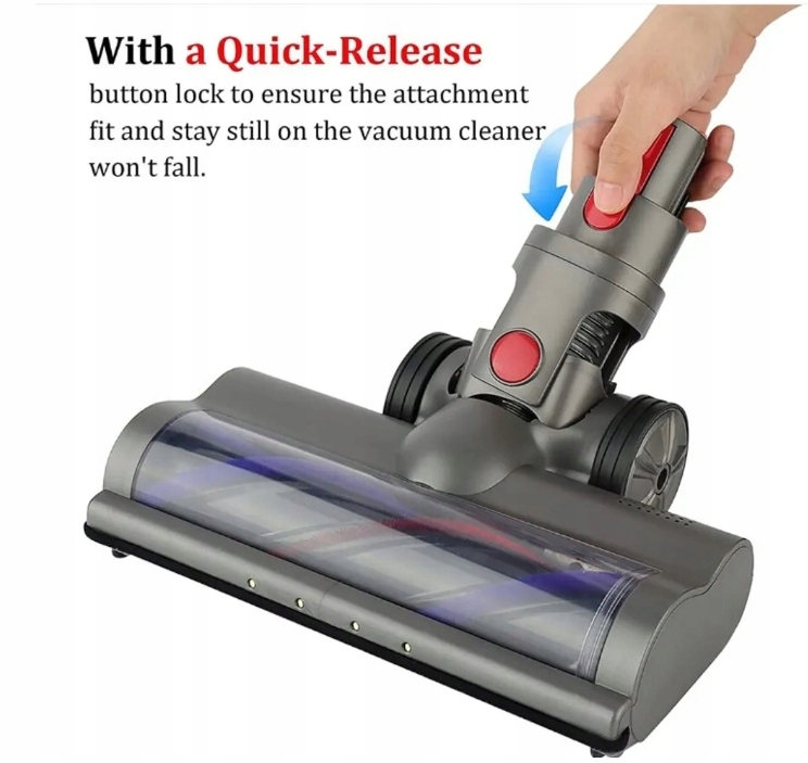 SZCZOTKA TURBO do Dyson V7 V8 V10 V11 Kolor dominujący srebrny/szary