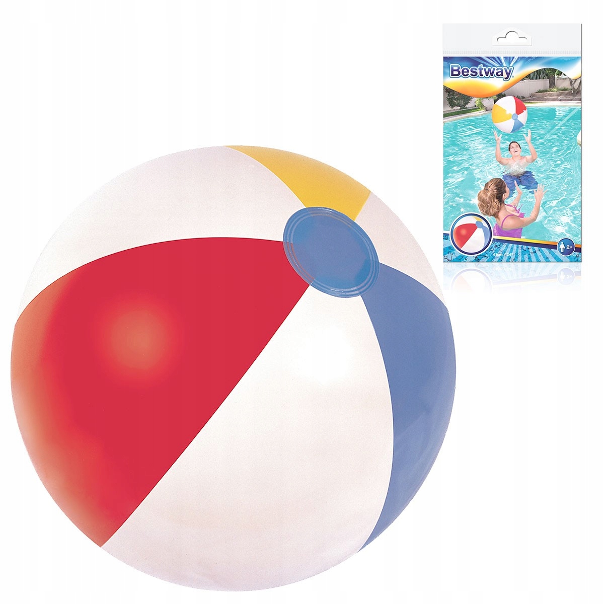 BESTWAY 31022 PIŁKA PLAŻOWA 61 CM KOLOROWA 3+