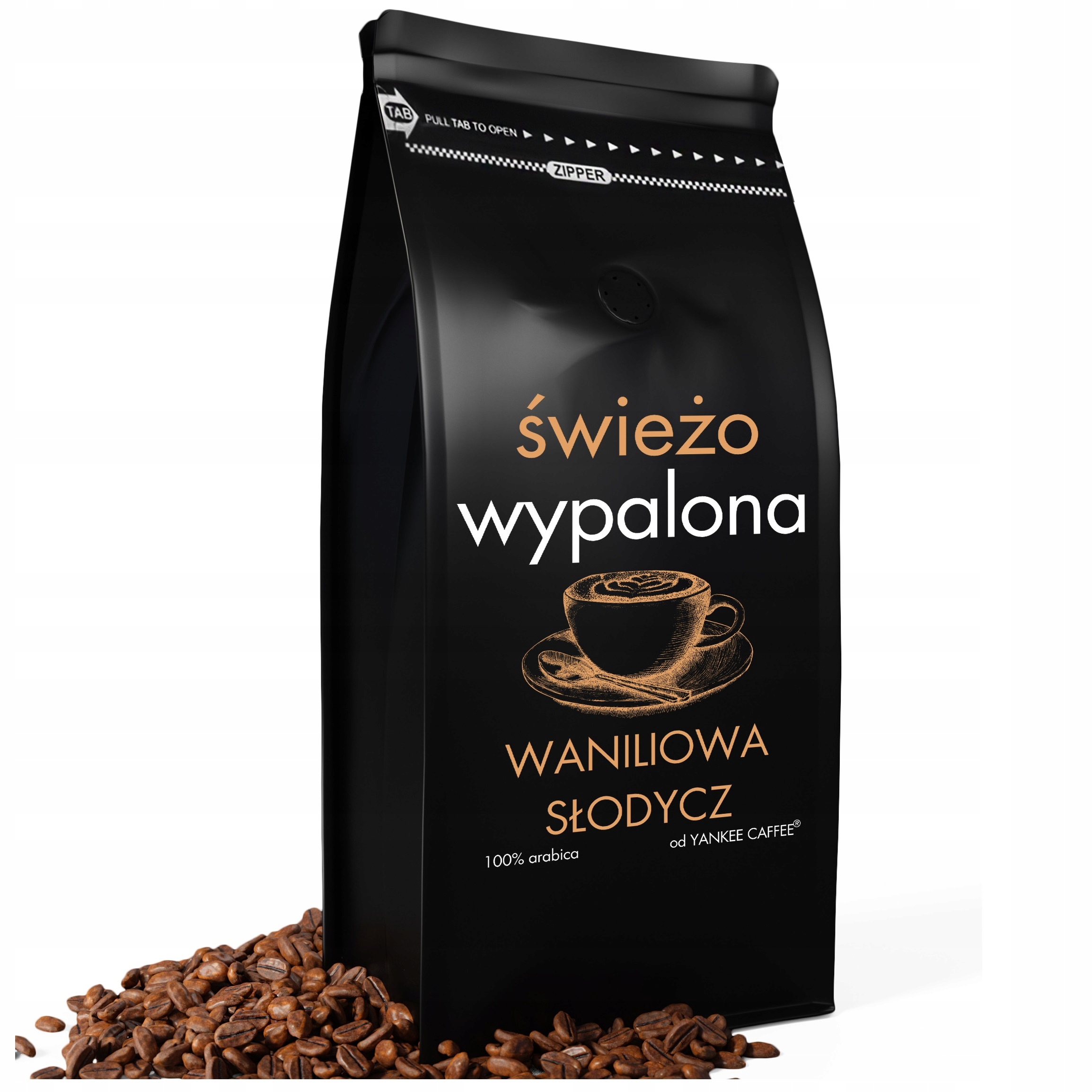 Levně Káva zrnková do kávovaru 1kg Čerstvě Pražená 100% Arabica s příchutí Vanilky
