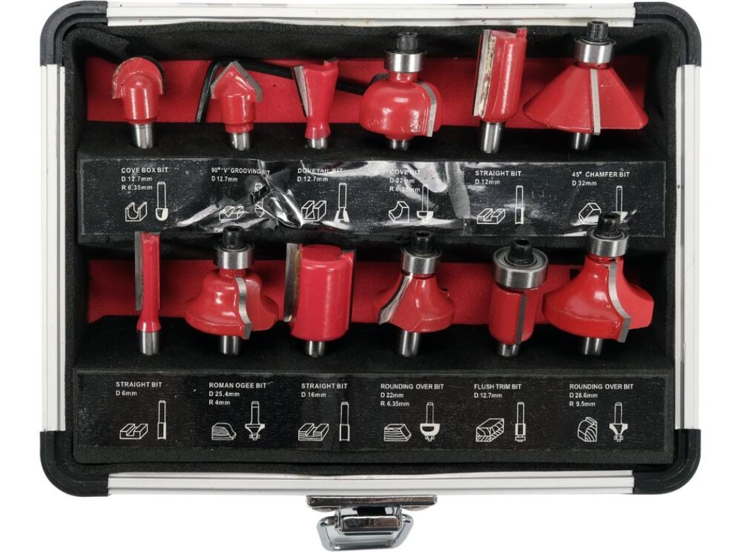 Frézy Na Dřevo, Stopka, Průměr 6 MM, Sada 12 Ks Yato