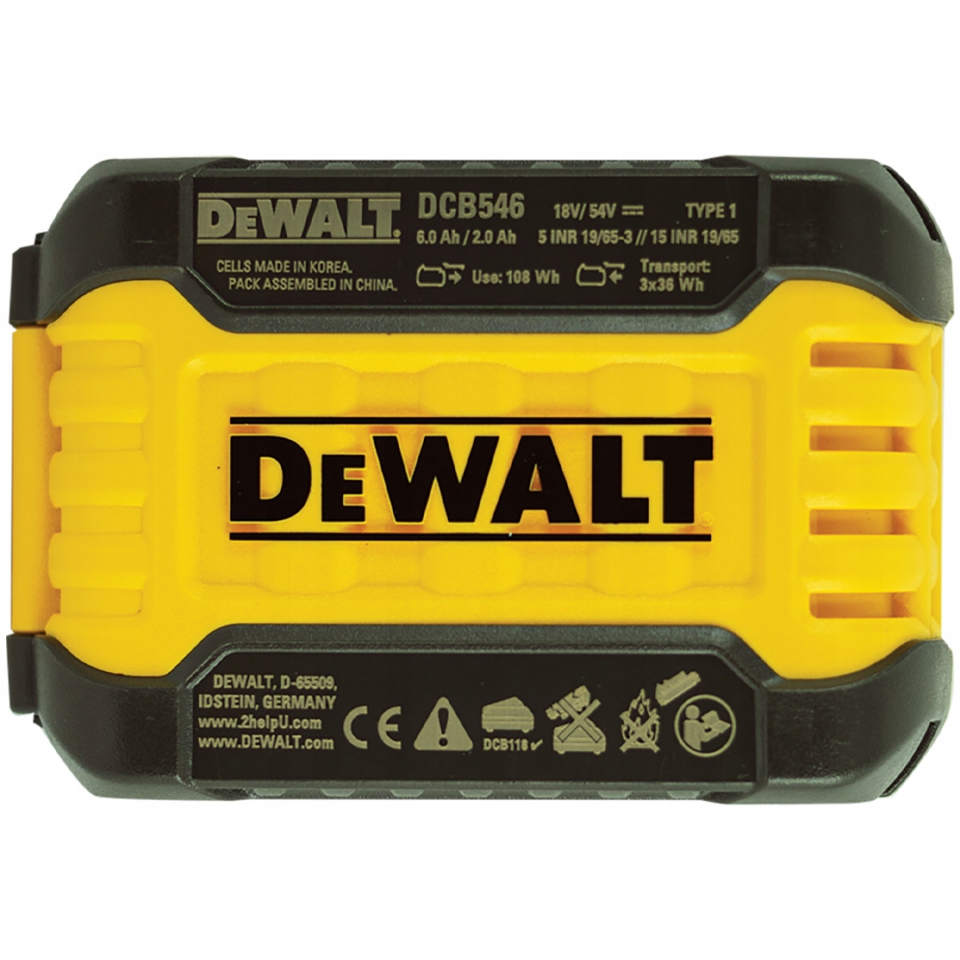 DeWALT DCB546 Akumulator 54V-18V XR 6Ah Li-Ion Pojemność akumulatora 6 Ah