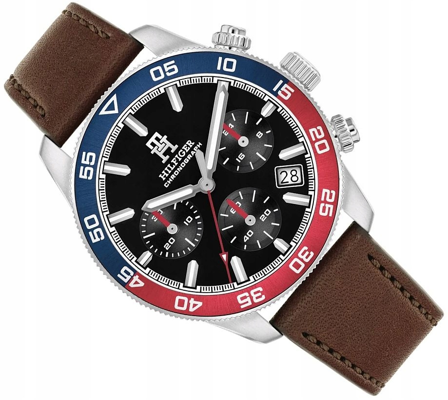 Pánské Hodinky Tommy Hilfiger 1792166 Elegantní A Módní Chrono Na Opasku 41 mm