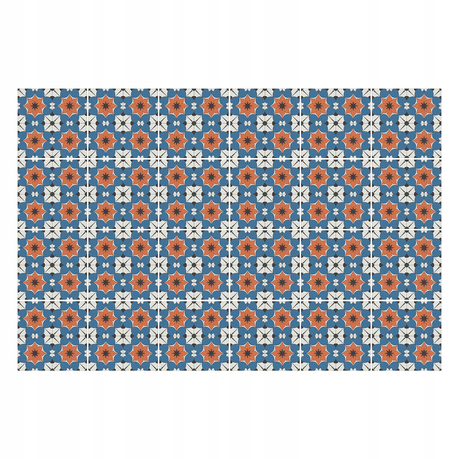 Samolepky na keramické dlaždice Retro vintage motivy 24 ks 20 x 20 cm