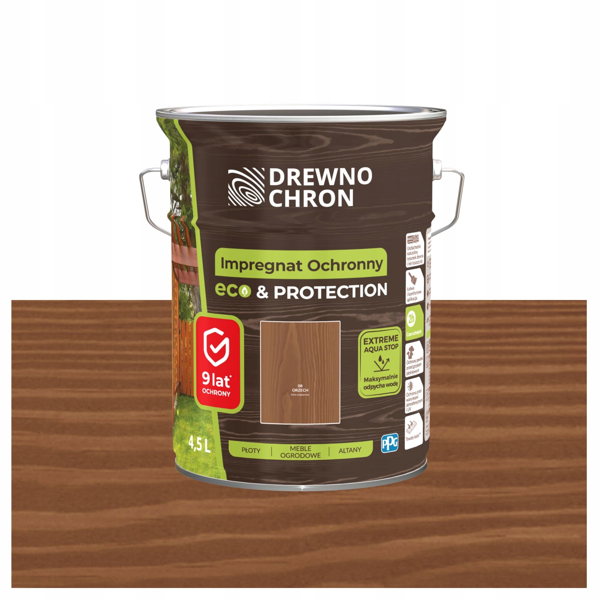 Drewnochron Impregnat do drewna Eco&Protection orzech 4,5l