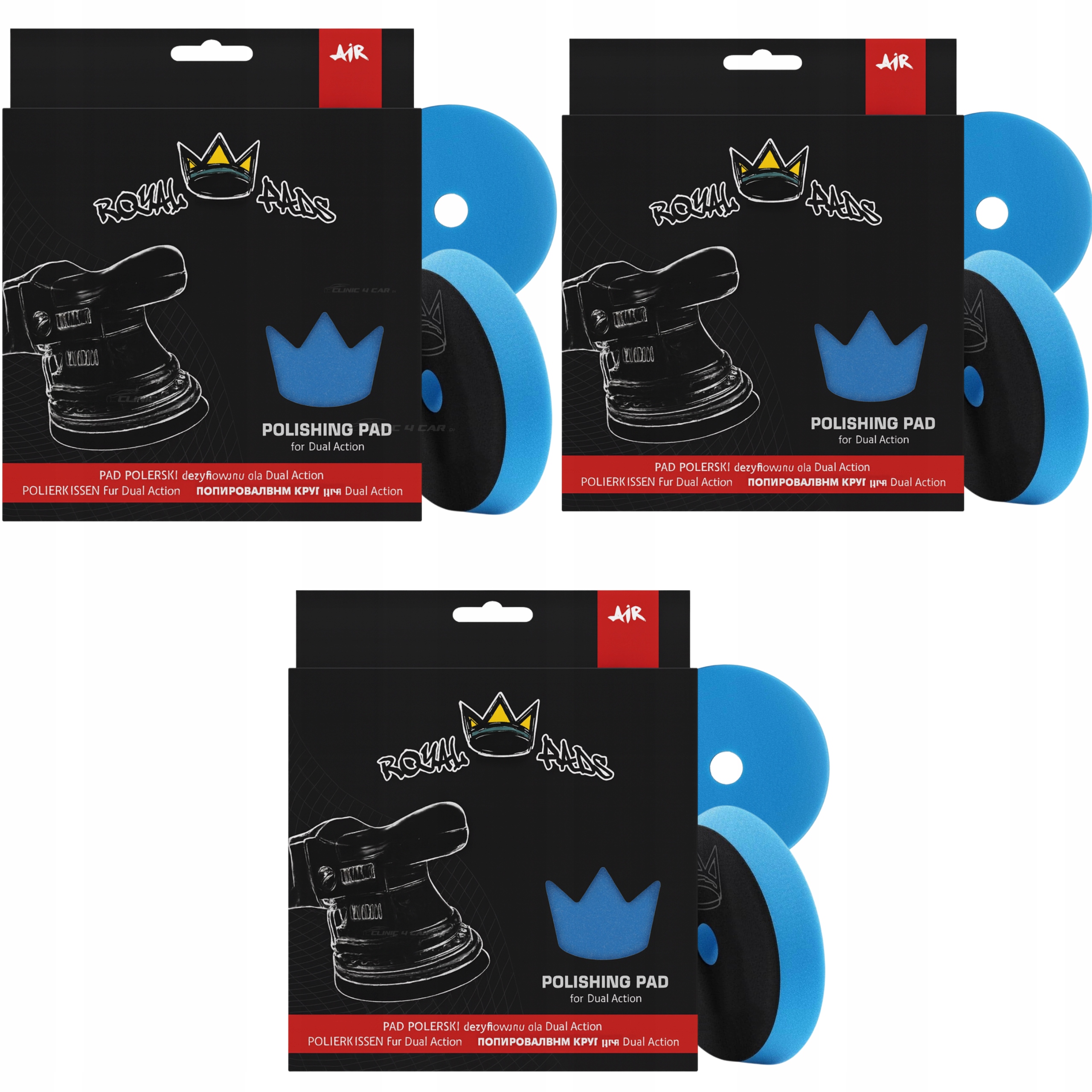 Royal Pads Heavy Cut Zestaw 3 Padów Gąbek Polerskich Da 130mm Polerka