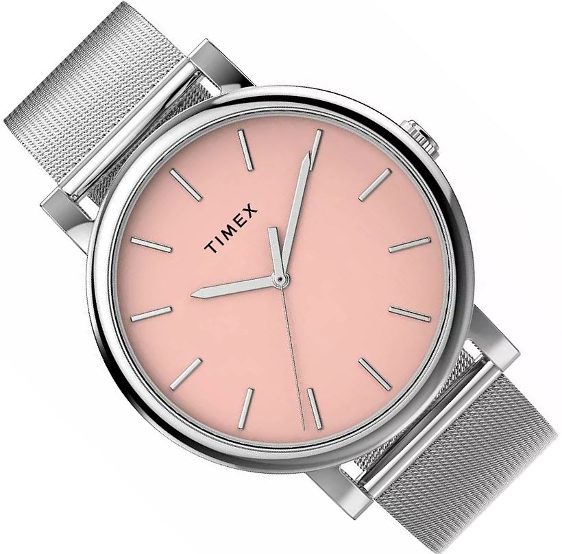 Módní A Elegantní Dámské Hodinky Timex TW2Y69100 Ciferník Růžový Mesh Ø38mm