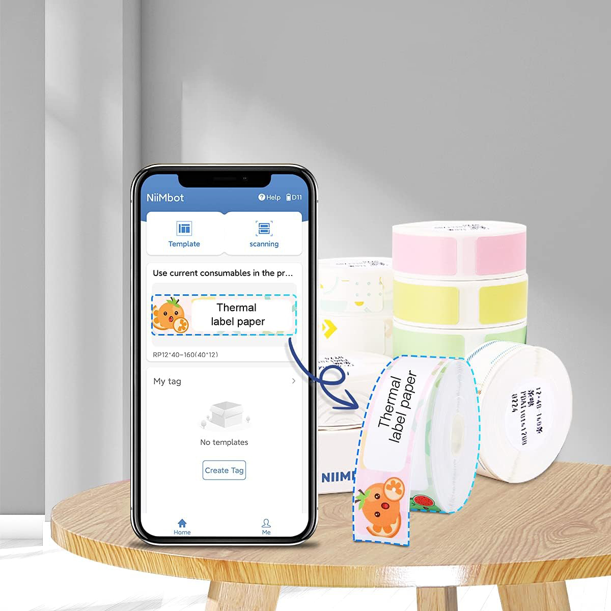 MINI TERMICZNA DRUKARKA ETYKIET BLUETOOTH BEZPRZEWODOWA PRZENOŚNA ZESTAW Model MINI DRUKARKA KIESZONKOWA