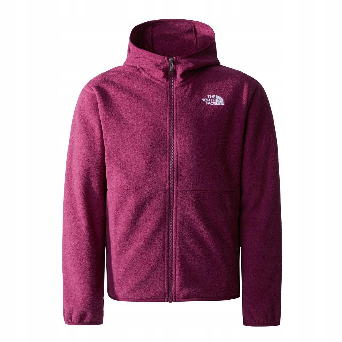 Fleecová Mikina dětský The North Face Teen Glacier F/z bordový, velikost Xs