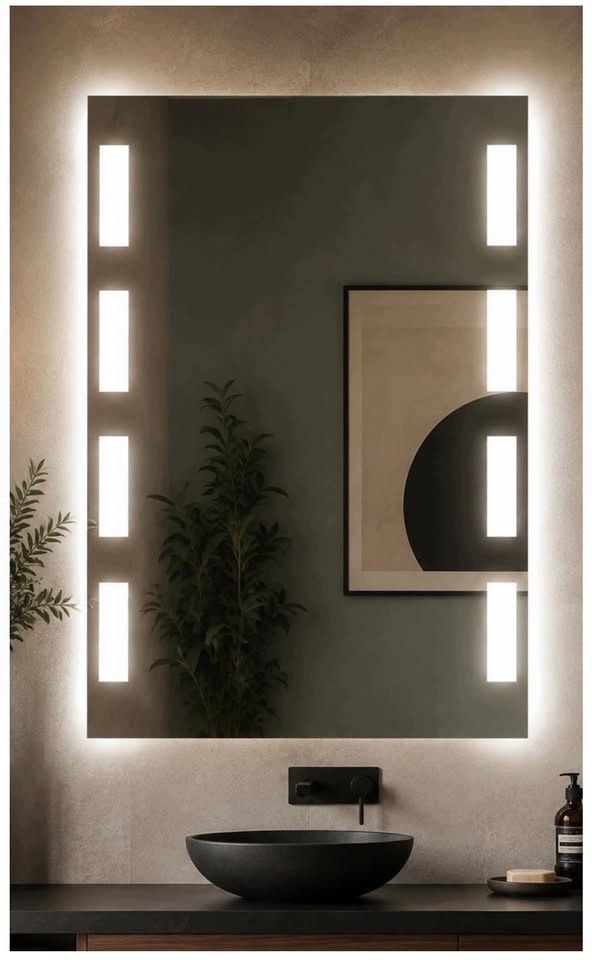 Lustro Łazienkowe Led Cob Prostokątne 140x60 cm Podświetlane Lustro Ledowe