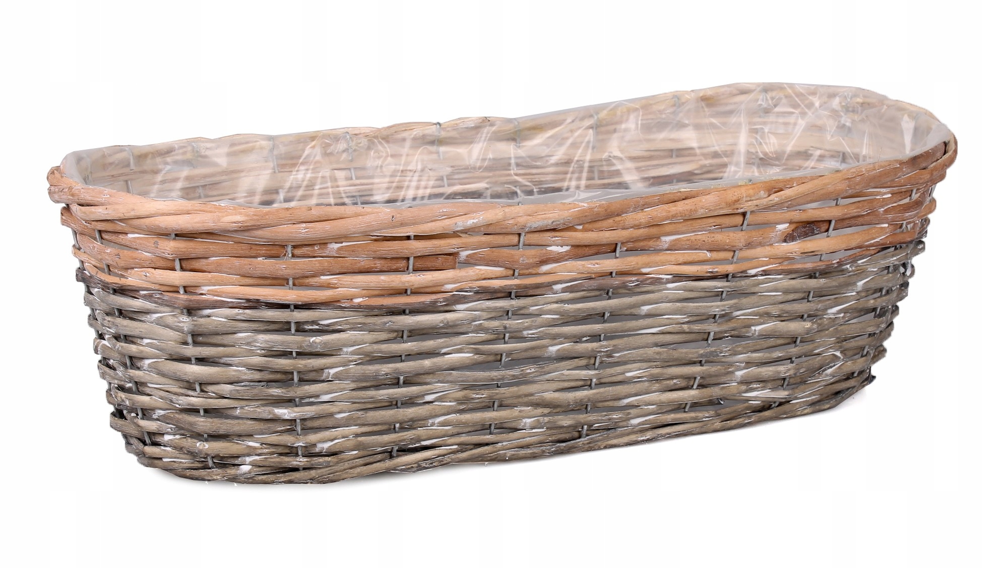 

Podłużny Wiklinowy Koszyk Balkonówka 49x23x16 cm