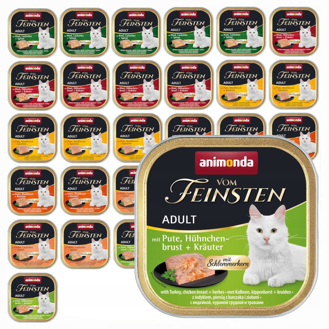 Levně Animonda Vom Feinsten 32x100g mokré krmivo pro kočky Kuřecí losos Špenát