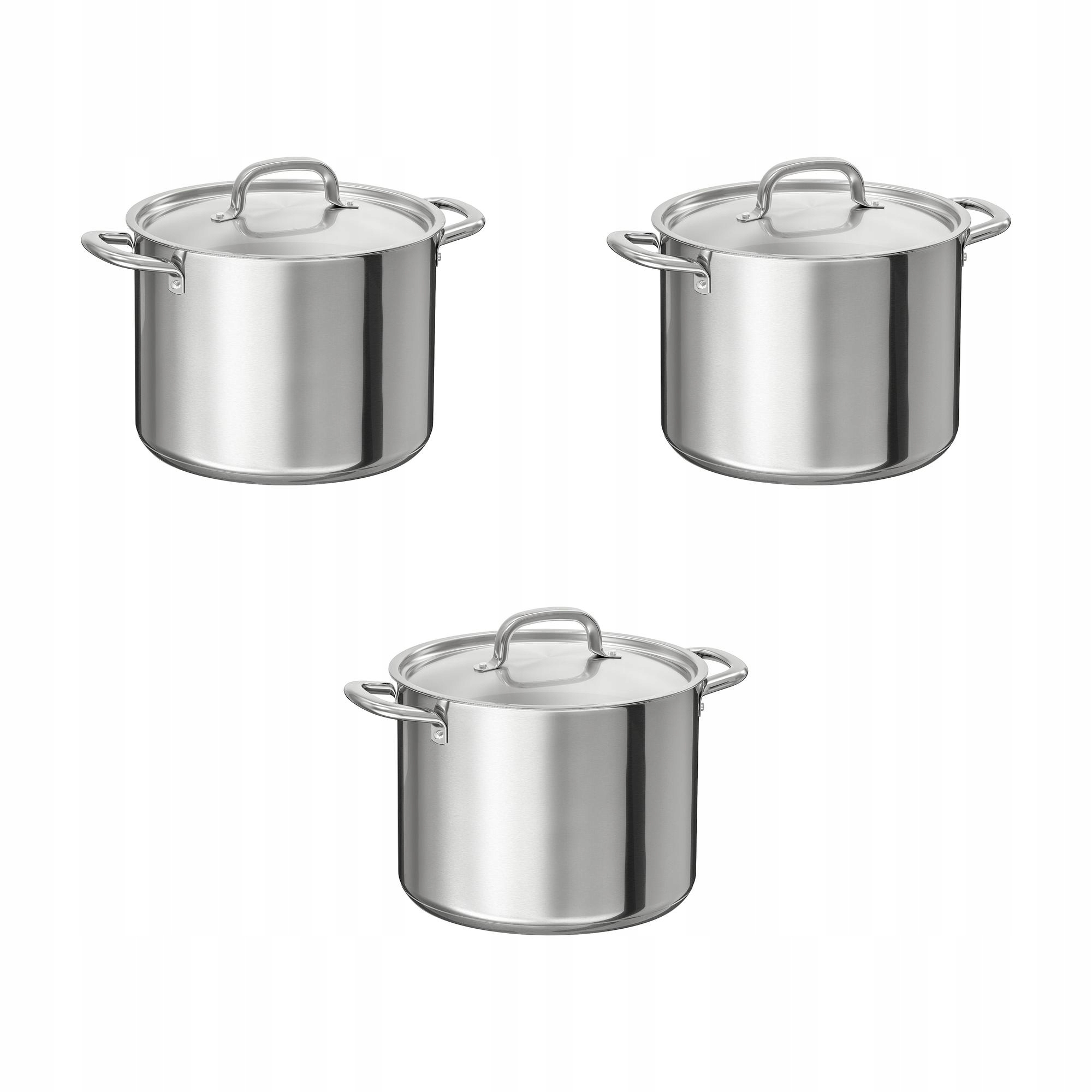 3 ks Hrnec Ikea 365+ 8.0 l nerezová ocel s víkem
