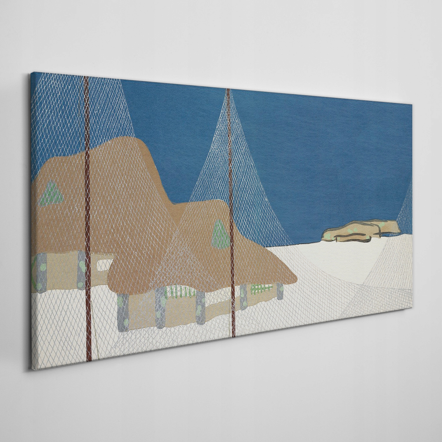 

Płótno obraz na ścianę Śnieg chaty niebo 100x50 cm