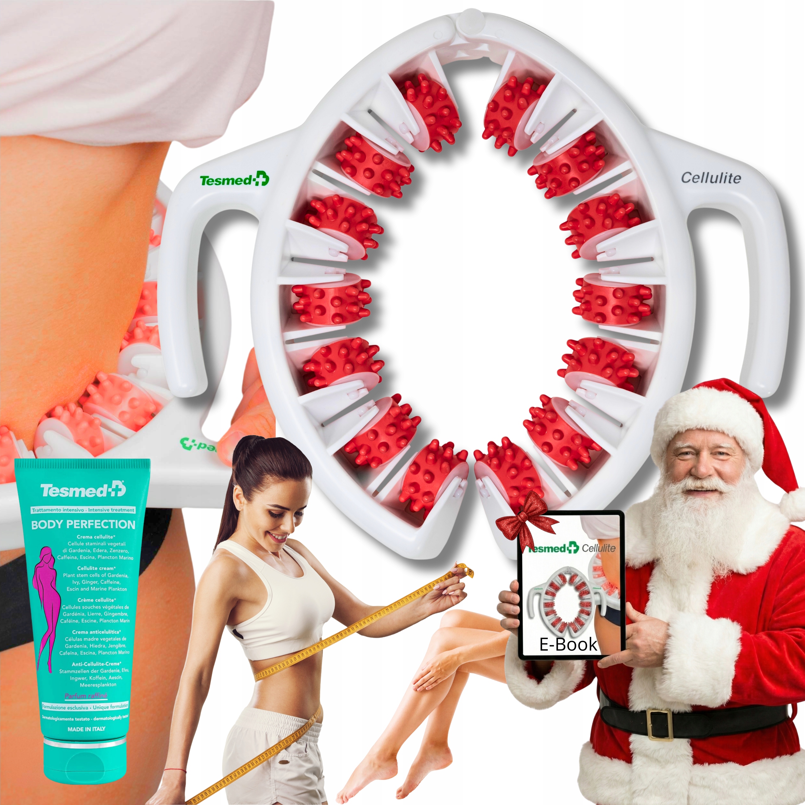Zestaw Masażer Krem na Cellulit Ujędrniający do Ciała Nóg Pośladki E-Book
