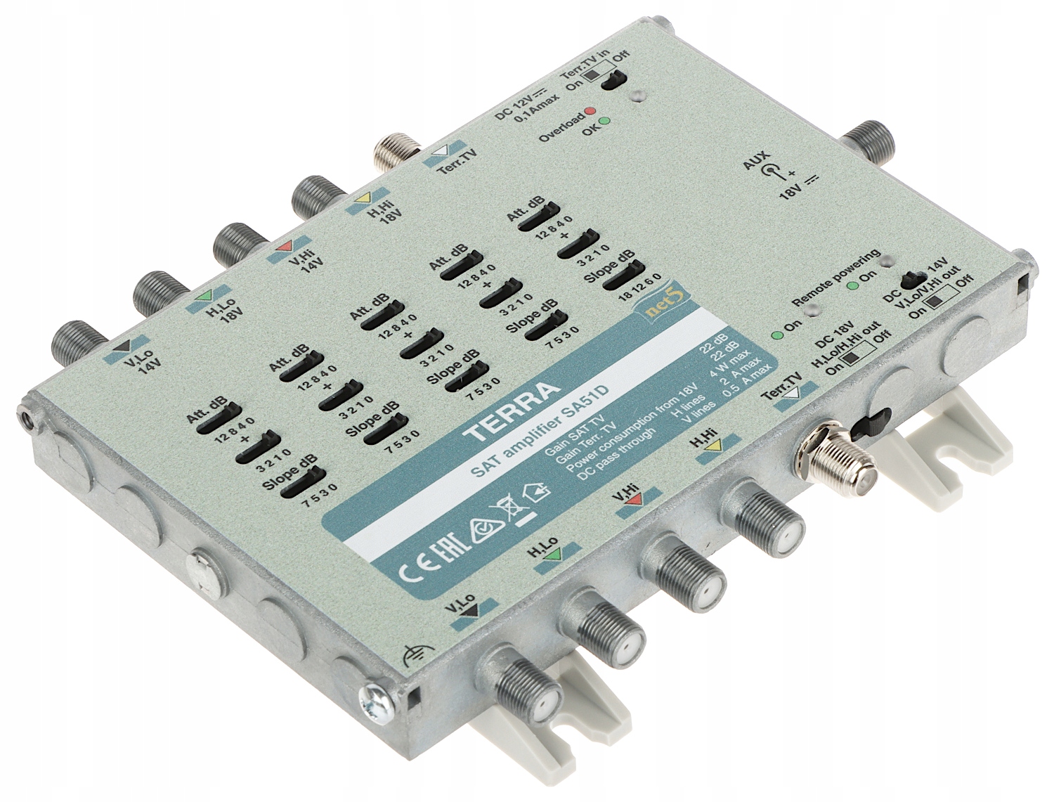 Zesilovač Pro Multipřepínač SA-51D 5 Vstupů 5 Výstupů Terra